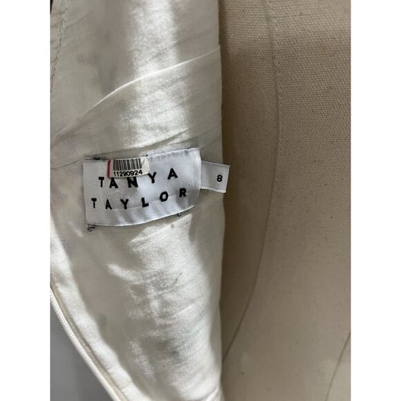 Tanya Taylor Inez Cream Multicolor Floral Print Linen Rayon Pockets Midi Dress 8 - Picture 7 of 16